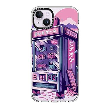 Imagem de CASETiFY Capa transparente para iPhone 14 Plus [não amarela/2 m. Proteção contra quedas de grau militar/Magsafe] - Máquina de venda automática retrô - transparente