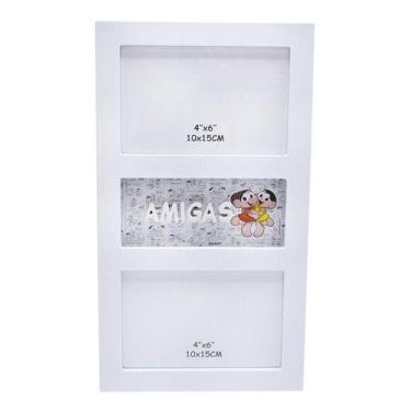 Imagem de Porta Retrato Branco Amigas 2 Fotos 10x15cm Turma Da Mônica - Tasco