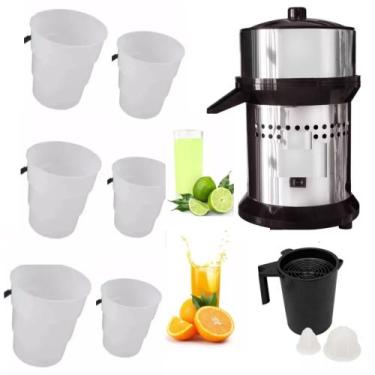 Imagem de Extrator Espremedor Industrial de Suco Laranja Inox 500w Bivolt + jarr