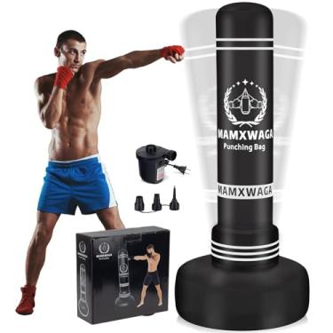 Imagem de Saco de pancadas em pé com suporte adulto, saco de boxe pesado independente de 178 cm com bomba de ar elétrica, sacos de kickboxing juvenil infláveis