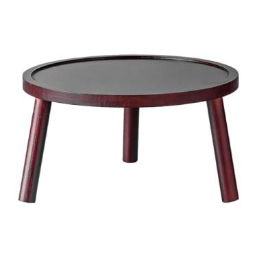 Imagem de Nishiyuenyi Mini Banco de Madeira, Suporte para Plantas, Vaso de Flores, Pequeno Banco Rústico para Plantas, Suporte para Vasos de Flores para Sala de Jardim, Esc, Cor Madeira Vermelha, Tamanho real