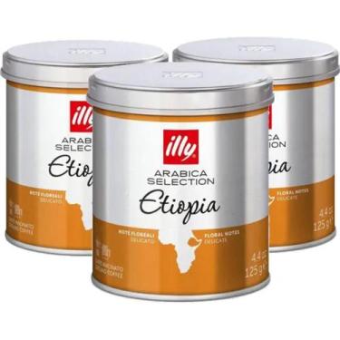 Imagem de Illy Etiópia Café Moído Arábica Selection - Kit c/ 3 latas de 125g