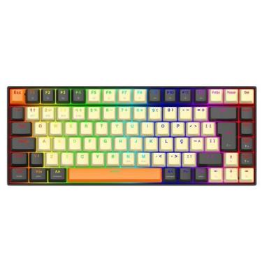 Imagem de Teclado Mecânico Gamer Sem Fio Bluetooth Redragon Phantom Pro RGB Cinz
