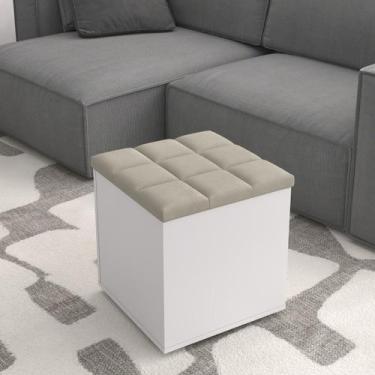 Imagem de Puff Baú Suede Decorativo Organizador Sala Quarto Escritório - Pek Móv