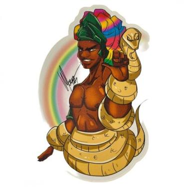 Imagem de Adesivo de Vinil Impermeável Oxumaré 10 x 13 cm - Lua Mística - 100% O