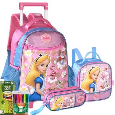 Imagem de Kit Mochila Rodinha Princesa Alice Original Pronta Entrega - Disney