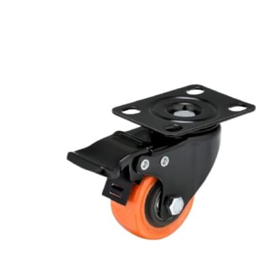 Imagem de Kit 4 Rodinha para Moveis Rodizio Roda Reforcada Com E Sem Trava 50mm 400kg(Laranja)