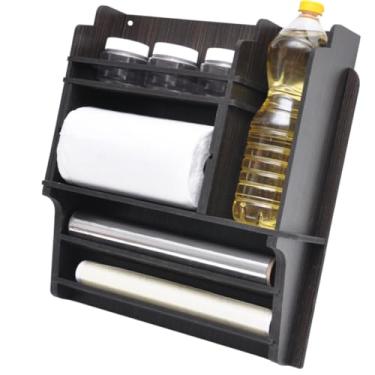 Imagem de Porta Temperos de Parede Kit 3 Potes Suporte Papel Toalha e Aluminio-Adequado para armazenamento no quarto, na cozinha, de potes de temperos e vários itens