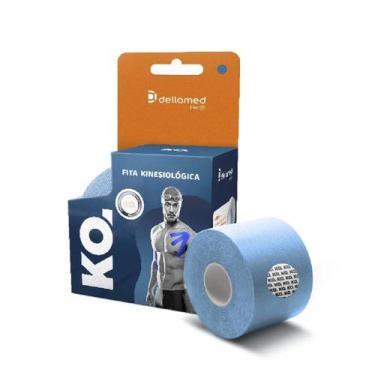 Imagem de Bandagem Elástica Adesiva Kinesiológica KO - Dellamed, Azul