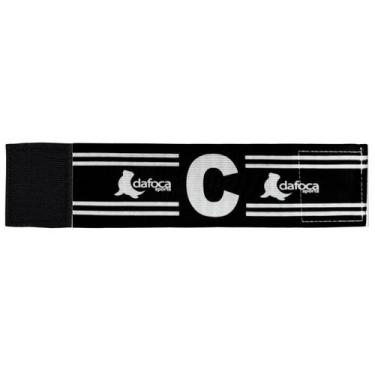 Imagem de Faixa Braçadeira de Capitão Infantil Ajustável Preto e Branco Dafoca S