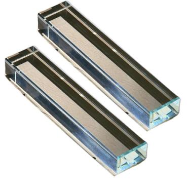 Imagem de vskikris Peso de papel de vidro - 2 peças de blocos de vidro K9 transparentes para mesa de escritório e livros (15 x 3 x 2 cm) - Conjunto de artesanato e presentes de decoração de casa moderna com