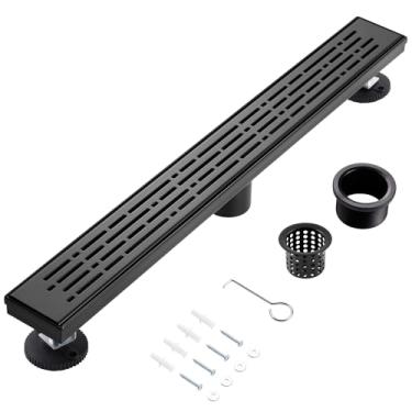 Imagem de muschbath Ralo De Chuveiro Linear 32", Grade Removível Preta Fosca, Aço Inoxidável 304, Fácil Instalar E Limpar Para Banheiros (Base Drenagem Não Incluída), Lsd-29A-32B