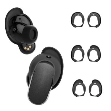 Imagem de Aiivioll Pontas Auriculares De Substituição Qc Ultra Com Cancelamento Ruído Compatíveis Fones Ouvido Bose Quietcomfort (2023), Ganchos Orelha Esportivos Silicone Antiderrapantes P, M, G (Preto)