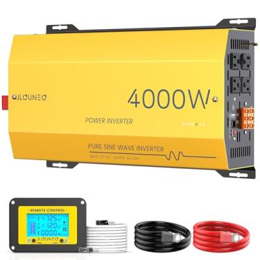 Imagem de Jlouneo Inversor De Onda Senoidal Pura 4000 W, Conversor 12 V Cc Para 120 Ca Residências, Trailers, Caminhões, Energia Solar Fora Da Rede, Usb 3.1 A Integrado, Porta Tipo C, Saída Com Fio, Controle