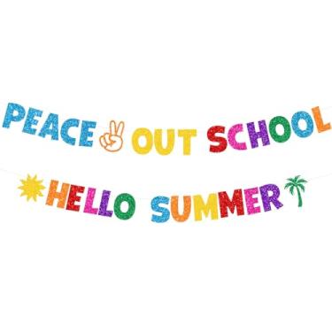 Imagem de BZBAIS Faixa De Olá Verão Com Palmeira Solar Brilhante Para A Escola, Lareira Fim Ano Colorida, Guirlanda Parede, Último Dia Férias, Decoração Festa Na Piscina E Praia