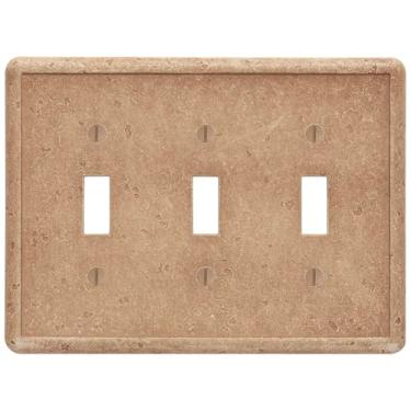 Imagem de (Triple Toggle Switch) - Questech Noche Tumbled Textured Wall Plate/Switch Plate/Outlet Cover (Triple Toggle Switch)