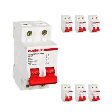 Imagem de 7 Disjuntores 2 Polos 25 Amperes 4ka Curva C Ourolux