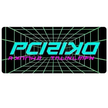 Imagem de Teadokly Mouse pad Cyberpunk para jogos, mousepad estendido de estilo tecnológico grande, tapete de teclado de computador e escritório para jogos de PC, escritório (preto azul, 800 x 300 x 3 mm)