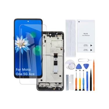 Imagem de Kit de montagem de tela LCD para Moto One 5G Ace XT2113-2 XT2113-5 (cinza com moldura)