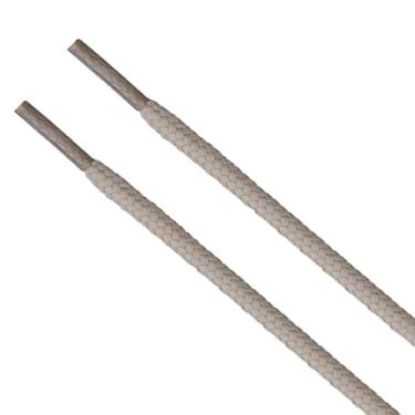 Imagem de Par de Cadarço Redondo Militar para Coturno Bota e Tênis Reforçado com Algodão Ideal para Uso Intenso (Bege, 110CM)