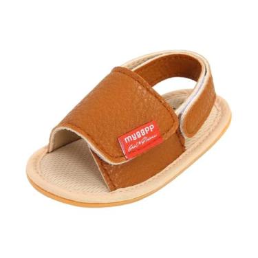 Imagem de Sandálias Retrô de Couro PU para Bebês - Sola de Borracha, 12-18 meses