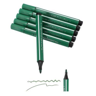 Imagem de PATIKIL Marcadores coloridos, verde-escuro, pacote com 6 marcadores laváveis para colorir desenhos, desenhos, desenhos, linhas amplas, conjunto de canetas para colorir para adultos