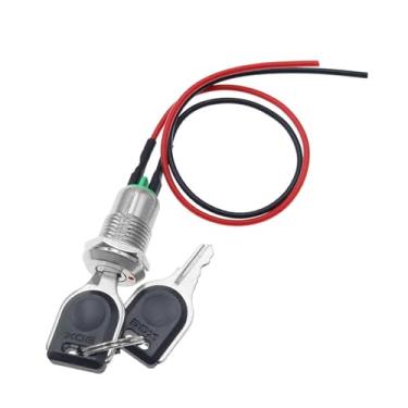 Imagem de oshhni Interruptor de chave eletrônica Botão de segurança de 12 mm Multifuncional DIY Mini fechadura eletrônica resistente para barco, kart automotivo