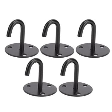 Imagem de Almofada fixa resistente placa de olho em forma de J cabide de montagem no teto engrossado preto 304 aço inoxidável para tetos de concreto de madeira Redes de parede de tijolos (S)