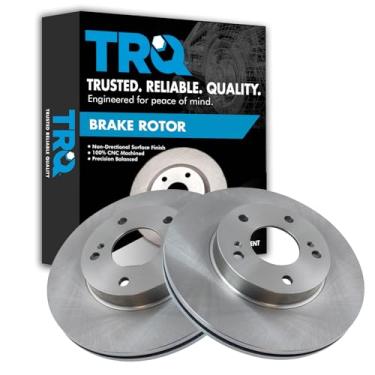 Imagem de TRQ Par de rotores de freio a disco dianteiro, conjunto de 2 compatíveis com Nissan Maxima Infiniti I30