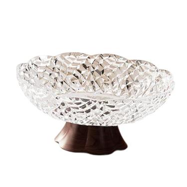 Imagem de IEUDNS Fruteira para Decoração de Casa Bandeja de Frutas com Pé E Drenagem Doméstica, L Clear White, Tamanho real