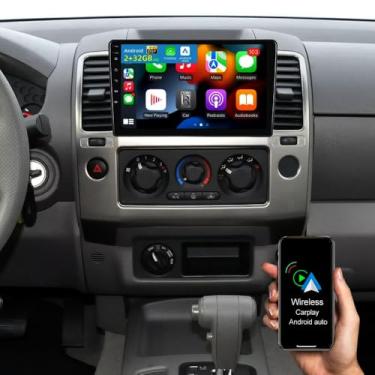Imagem de Estéreo veicular Android 13 de 7 polegadas para Nissan Frontier 2005 2006 2007 2008 tela IPSTouch rádio de carro com Carplay e Android Auto WiFi, câmera de backup de navegação Bluetooth microfone -2
