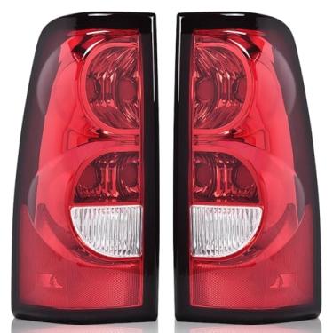 Imagem de CHEDA Substituição de luzes traseiras de lente vermelha compatível com Chevy Silverado 2003 2004 2005 2006 todos os modelos captador conjunto de lâmpada traseira Pilotos Traseros
