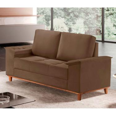 Imagem de Sofá Ravena Veludo 02 Lugares D28 Meu Sofá Online B016 Veludo Marrom