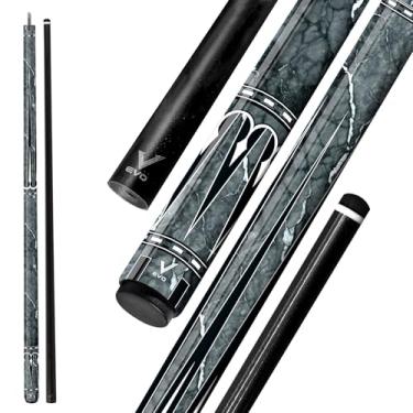 Imagem de Vara de sinuca EVO com pedras preciosas, bastão profissional de baixa deflexão de 12,5 mm, ponta EVO, bastões de taco de bilhar para adultos com junta 5/16-18, extremidade composta de carbono, design