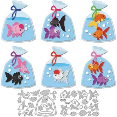 Imagem de DELORIGIN Matrizes de corte de peixes, animais para fazer cartões, estêncil, aço carbono, corte, cartão, scrapbook, estampagem, moldes para aniversário, cartões comemorativos, artesanato, álbum