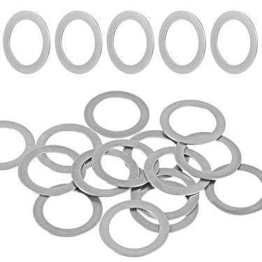 Imagem de 15 peças de arruelas de pedal de bicicleta, espaçadores de arruela para bicicleta de estrada de 9/40.6 cm, pedais e peças sobressalentes (prata)