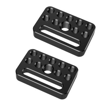 Imagem de DINESK Prato de queijo para câmera com fios de 1/10.2 cm e 3/20.3 cm, placa de queijo de extensão para câmera/tripé/bateria DSLR e outros acessórios de fotografia (pacote com 2)