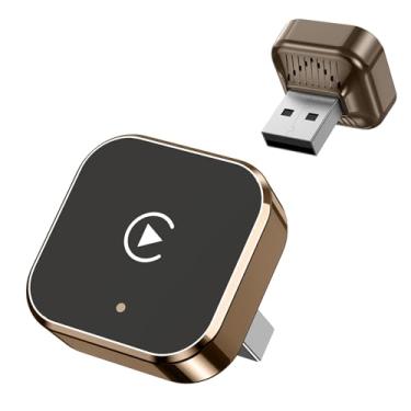 Imagem de Junboer Mini adaptador Carplay sem fio para iPhone - Adaptador sem fio Carplay Car Play, estável, marrom-D