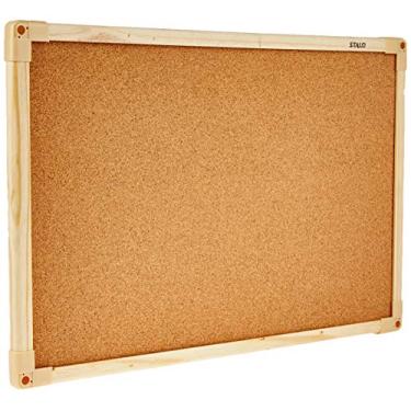 Imagem de Quadro Aviso Moldura Madeira Cortica Aparente Neo 60X40Cm - Pacote Com 2, Stalo, 9333, Multicor