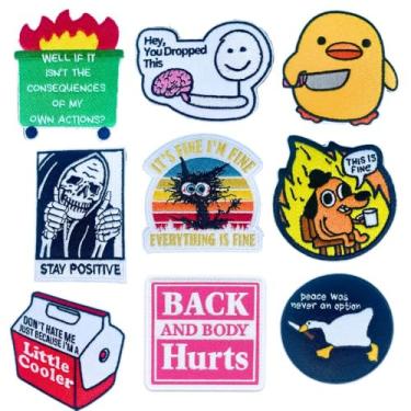 Imagem de YJ PREMIUMS 9 peças adesivos engraçados, aplique tático de moral de gancho e laço para coletes de mochila | Pactos pequenos bordados bonitos e legais ****Este é um cachorro fino | Mochilas Crossfit Militar do Exército ao ar livre