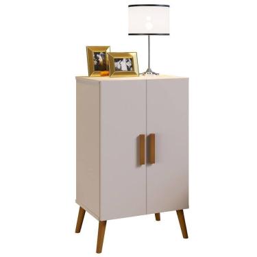 Imagem de Armário Multiuso Sapateira Pés Retrô 2 Portas Carly Off White