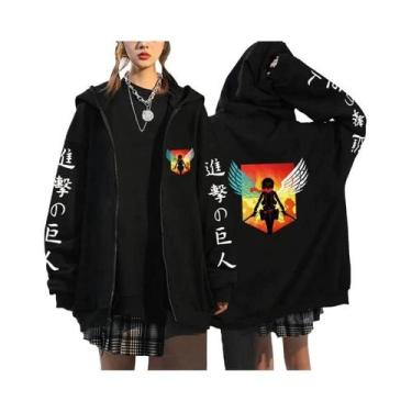 Imagem de Moletom Unissex Com Estampa Gráfica De Attack on Titan, Zíper, Casual 