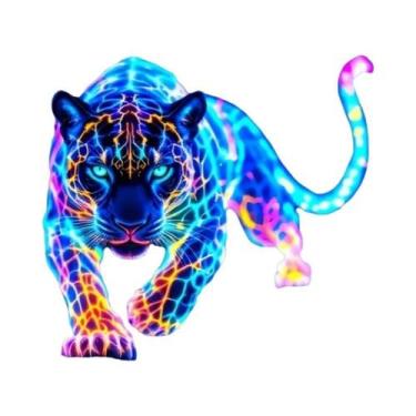 Imagem de Adesivos De Motocicleta Neon Leopard À Prova d'Água, Decalques De Vini