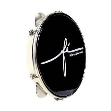 Imagem de Pandeiro Pele Preta Fé Web Instrumentos Profissional (BRANCO)
