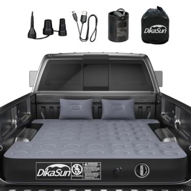 Imagem de DikaSun Colchão de ar para cama de caminhão, colchão inflável sem fio recarregável para caminhonete, caminhonete curto de tamanho completo, almofada de dormir para acampamento
