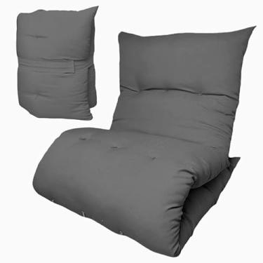Imagem de Colchão dobrável estilo japonês, 170x60x9 cm. Um colchão multifuncional adequado para pisos, sofás, quartos de hóspedes e meditação; macio e confortável. (CInza Escuro)
