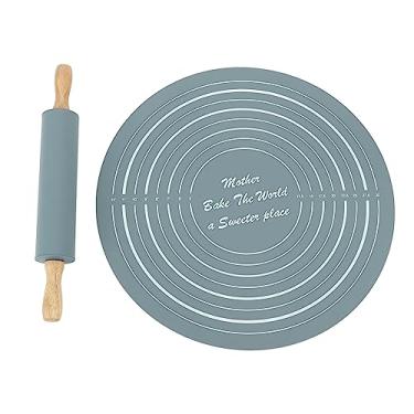 Imagem de Domary Grande Conjunto de Esteira de Cozimento Pastelaria Rolo Silicone para Cozinha (Cinza)