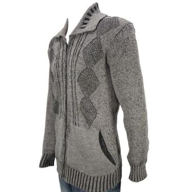 Imagem de Jaqueta Masculina Gola Polo Wanisser - Katlen Tricot, Prata, G