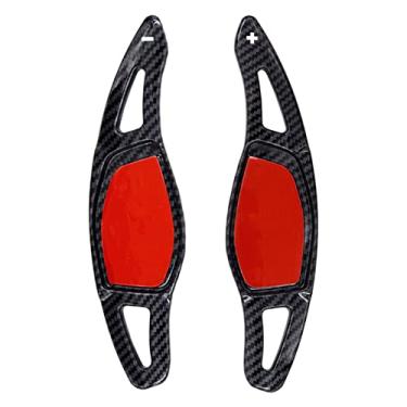 Imagem de Capa de extensão de câmbio para volante de carro, fibra de carbono, preta, para Audi R8 2016-22, RS4/RS5 2018-19, para TT RS 2017-22, RS Q3/Q8 2020-22
