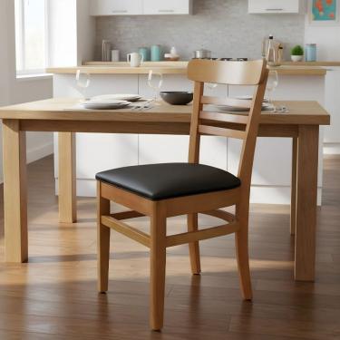 Imagem de Cadeira Madeira Maciça para Sala de Jantar Paulistana Mel / Preto